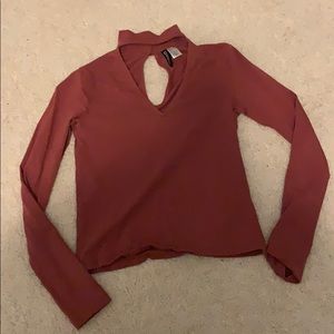 Burnt red Divided long sleeve